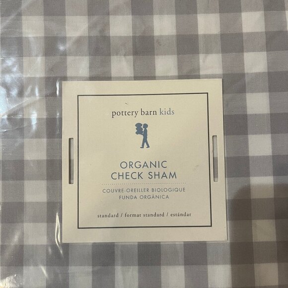 Pottery Barn Kids Organic Check Duvet & Sham - Light Gray, Twin - Picture 4 of 9